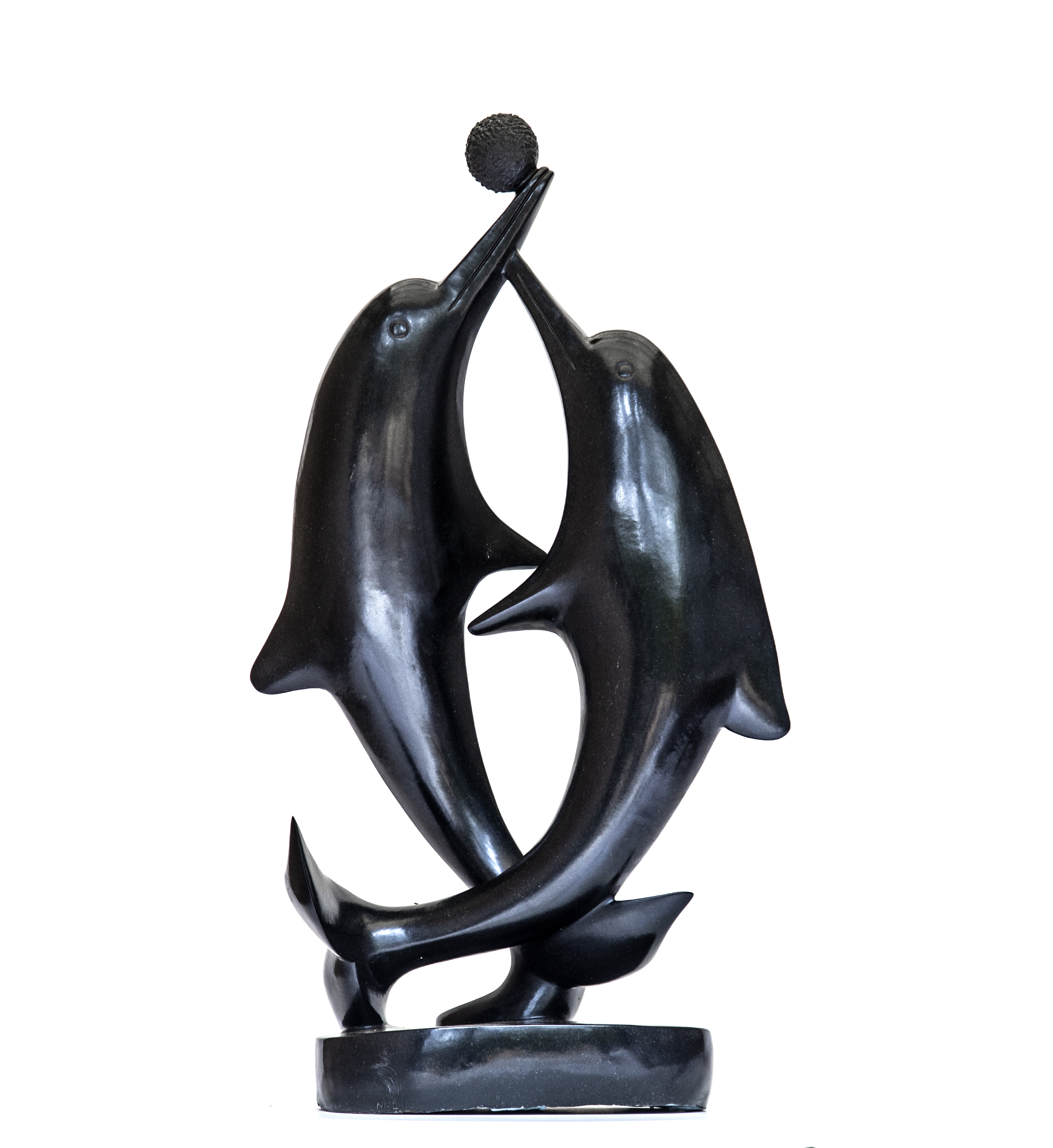 Modern Sculpture: Morgen Chijumani Dance Style Springstone Signed 101cm high by 58cm wide by 33cm