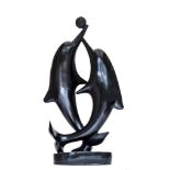 Modern Sculpture: Morgen Chijumani Dance Style Springstone Signed 101cm high by 58cm wide by 33cm