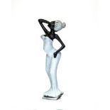 Modern Sculpture: Lawrence Tirivangani I Got Game Springstone Signed 56cm high by 20cm wide by
