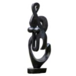 Modern Sculpture: Tendai Chipiri Dance to the Rythm Springstone Signed 208cm high by 80cm wide by
