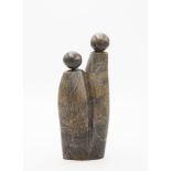 Modern Sculpture: Fungai Dodzo Generations Serpentine Stone Signed 29cm high by 13cm wide by 8cm
