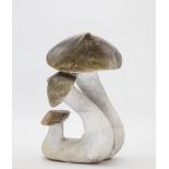 Modern Sculpture: Simon Chidharara Mushrooms Serpentine Stone Signed 29.5cm by 20cm wide by 18.5cm