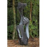 Modern Sculpture: Tinei Mashaya Caring Sisters Springstone Signed 175cm high by 70cm wide by 50cm