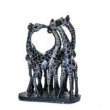 Modern Sculpture: Innocent Nyashenga Friendship Springstone Signed 54cm high by 42cm wide by 33cm