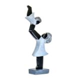 Modern Sculpture: Clever Monera I Need You Springstone Signed 77cm high by 30cm wide by 13cm deep