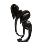 Modern Sculpture: Fungai Dodzo Running Elephant Springstone Signed 120cm high by 70cm wide by 30cm