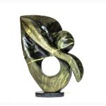 Modern Sculpture: Singi Chihota Blooming Flower Leopard Stone Signed 65cm high by 50cm wide by