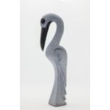 Modern Sculpture: Peter Chidzonga Watching Bird Springstone Signed 47cm high by 11cm wide by 10cm