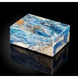 Interior Design/Minerals: An Azurite box, in fitted case, 10cm by 7cm by 4cm
