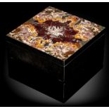Interior Design/Minerals: A Moroccan agate veneered marble box, 13cm square