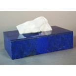 Interior Design/Minerals: A Lapis lazuli veneered tissue box, 22cm long by 7cm high