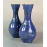 Interior Design/Minerals: A pair of Lapis lazuli vases, 20cm high