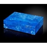 Interior Design/Minerals: A Madani quality Lapis lazuli veneered box, in fitted case, 16cm by 11cm