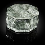 Interior Design/Minerals: An octagonal Seraphinite box, in fitted case, 4cm high by 7cm wide