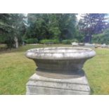 Garden pots/urns: A substantial carved white marble planter, Northern European, 19th century, 34cm