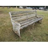 Garden Seats/Furniture: A rare Victorian cast iron seat , end support with patent and registration