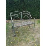 Garden Seats/Furniture: A rare reeded Regency wrought iron games seat, early 19th century, 110cm