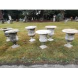 Garden pots/planters: A harlequin set of six carved white marble campana urns, 18th and 19th
