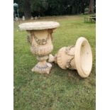 Garden planters/pots: A fragmentary pair of substantial Blashfield terracotta urns, circa 1870,