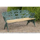 Garden Seats/Furniture: A large Coalbrookdale Fern and Blackberry pattern cast iron seat, fully