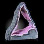 Interior Design/Ornament: An amethyst hollow with quartz crystals, Brazil, 40cm high