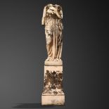 Interior Design/Ornament: A rare Blashfield terracotta figure of a Roman goddess on pedestal, with