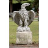 Garden statues: An Austin and Seeley composition stone eagle, 2nd half 19th century , on