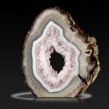 Interior Design/Ornament: An amethyst and agate slice, Brazil, 28cm