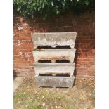 Garden Planters: A similar set of four composition stone planters, 2nd half 20th century , 28cm high