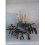 Horticultural: A collection of garden tools, largely late 19th/early 20th century, including peat