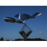 Sculpture: Antanas Brazdys, Dragonfly, Stainless steel, Unique, 112cm high by 120cm wide by 142cm