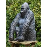 Sculpture: John Cox, The silverback gorilla, Bronze, 182cm high by 107cm wide