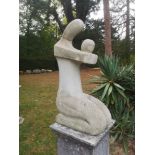 Garden Statues/Sculpture: A composition stone kneeling figure, 2nd half 20th cenury, 100cm high