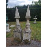Finials: A pair of composition stone finials, modern, 115cm high