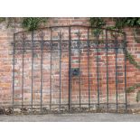 Gates: A pair of wrought iron gates, late 19th century, 180cm high by 224cm wide