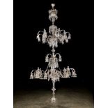 Lighting: A magnificent and monumental cut glass chandelier, modern, 430cm high by 180cm diameter