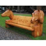 Garden seats: Jonna , Double horse bench, Unique, Cedar wood, 142cm high by 250cm wide by 80cm deep