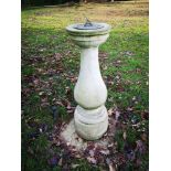 Sundials: A composition stone sundial, modern, with 7in plate, 100cm high