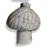 Islamic Art: A similar marble gravestone turban finial, Ottoman, 19th century or earlier, 32cm high