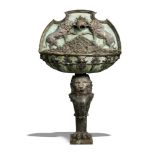 Fountains: A bronze wall fountain, last quarter 20th century, 158cm high