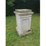 Pedestals: A carved Portland stone pedestal, 19th century, 120cm high