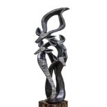 Sculpture: Fungai Dodzo, Stronger together, Springstone, Signed, Unique, 172cm high by 55cm wide