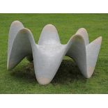 Sculpture: Guy Stevens, Cantilever wave, Ancaster weatherbed stone, Unique, 82cm high by 145cm