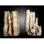 Interior Design/Ornament: Two stalactites carved to resemble bamboo, Chinese, 20th century, the