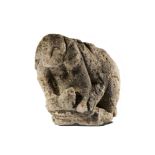 Architectural: A 17th century carved stone gargoyle/bust of a monkey, 31cm high by 40cm deep