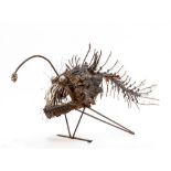 Sculpture: Angler Fish, Various found metals, Unique, 75cm high by 155cm wide by 60cm deep