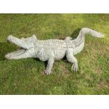 Garden Statues/Sculpture: A large bronze crocodile, modern, 295cm long