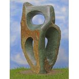 Sculpture: Emmanuel Changunda, Homage to Barbara, Opal Stone, Signed, 200cm high by 67cm wide by