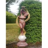 Garden Statuary: A simulated porphyry painted composition stone figure of Aurora modern 175cm high