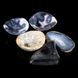 Mineral/Interior Design: Five semi-precious stone bowls consisting of agate from Madagascar, agate